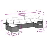  7-dijelni set vrtnih sofa od poliratana s jastucima bež | shoptok.hr