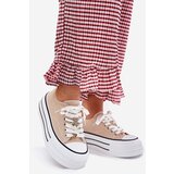 Boto Ladies Sneakers On A Platform With Golden Decorations Beige Fiorina | Shoptok.si
