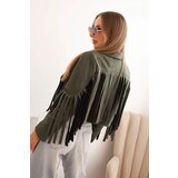 Kesi Włoski Women's suede jacket with fringes khaki | shoptok.hr
