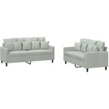  2-dijelni set sofa s jastucima svjetlosivi baršunasti | shoptok.hr