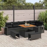  Sjedeća garnitura za vrt 11 kom. Crna poliratan 289 x 192 x 85 cm | Shoptok.si