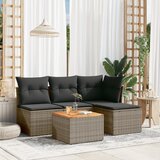 Maison Chic Seti vrtnega pohištva - Vrtna garnitura - Vrtni pohištvo set 5-delna z blazinami siv poli ratan, (21816790) | Shoptok.si