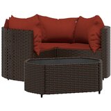 Maison Chic Seti vrtnega pohištva - Vrtna garnitura - Vrtni pohištvo set 4-delna z blazinami rjav poli ratan, (21821258) | Shoptok.si