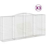  Obokana gabionska košara 3 kosi 400x50x180/200cm cinkano železo, (20758307) | Shoptok.si