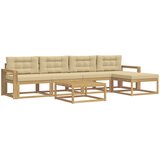  Set vanjskih sofa 6 kom. Bijela i bež Poliester | shoptok.hr