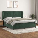  Box spring postelja z vzmetnico temno zelena 200x200 cm žamet, (20900190) Cene