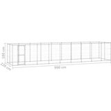  Zunanji pasji boks pocinkano jeklo 21,78 m² - - Srebrna - 90.4 - 990 x 220 x 180 cm - | Shoptok.si