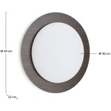 Kave Home Temno rjava kovinska LED stenska svetilka ø 40 cm Novae – | Shoptok.si