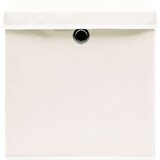vidaXL Kutije za pohranu s poklopcima 4 kom bijele 32x32x32 cm tkanina | shoptok.hr