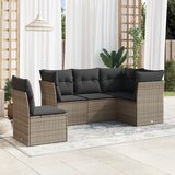 Maison Chic Seti vrtnega pohištva - Vrtna garnitura - Vrtni pohištvo set 5-delna z blazinami siv poli ratan, (21816079) | Shoptok.si