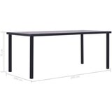 In blagovaonski stol crni i siva boja betona 200 x 100 x 75 cm mdf | shoptok.hr