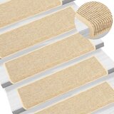 vidaXL Samolepilne preproge za stopnice sisal 15 kosov 65x21x4 cm bež | Shoptok.si