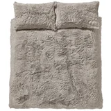 Rjava posteljnina za zakonsko posteljo iz mikropliša 200x200 cm Cuddly –