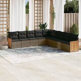Maison Chic Seti vrtnega pohištva - Vrtna garnitura - Vrtni pohištvo set 9-delna z blazinami siv poli ratan, (21804052) | Shoptok.si