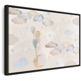  Slika - Fairy-Tale Moon - Pastel Moon with Balloons Among Colorful Clouds and Stars in Subdued Colors on a Light Background 120x | shoptok.hr