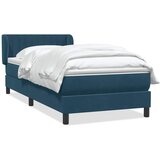 Box Spring krevet s madracem tamnoplavi 80x210 cm baršun | Eponuda.com