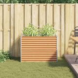  Vrtna visoka greda Svetlo rjava 98 x 50 x 68 cm Cinkana jeklena, (5000287681) | Shoptok.si