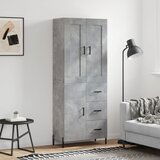 The Living Store Visoka komoda betonsko siva 69,5x34x180 cm inženirski les - Visoka Omarica, (21837610) | Shoptok.si