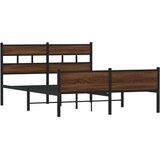Metalni okvir kreveta bez madraca smeđa boja hrasta 160x200 cm | shoptok.hr