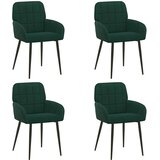vidaXL Trpezarijske stolice 4 kom. Baršun Tamnozelena 57 x 50 x 85 cm - Tamnozelena 4 | shoptok.hr