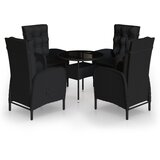  5-dijelni vrtni bistro set od poliratana crni | Shoptok.si