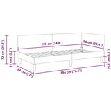 vidaXL Kutni okvir kreveta Ostalo s uzglavljem Sivo-smeđa 90 x 190 cm | shoptok.hr