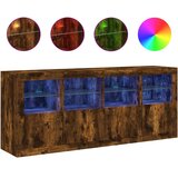  Komoda z LED lučkami dimljen hrast 163x37x67 cm, (21010546) | Shoptok.si