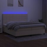  box spring s madracem LED krem 200x200 cm od tkanine | shoptok.hr