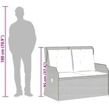 vidaXL Vrtna klop z blazino Siva Poly ratan | Shoptok.si