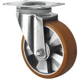 eurokraft basic PU-kolo na aluminijastem platišču, Ø x širina kolesa 125 x 50 mm, od 2 kosov, vrtljivo kolo Cene