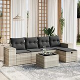 6-dijelni set vrtnih sofa od poliratana s jastucima svjetlosivi | shoptok.hr