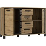 MID.YOU Komoda Trondheim, Barva Hrasta, Črna | Shoptok.si