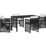  5-dijelni set baštenskih stolova s jastučićima crna poli ratan | shoptok.hr