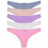 Dewberry 09652 Womens Panties Brazillian 5 Pack Lycra Lace-MULTICOLOR | shoptok.hr