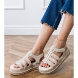 Gemre Beige platform gladiator sandals Hartos | ePonuda.com