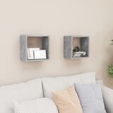 vidaXL Kockaste zidne police 2 kom siva boja betona 26 x 15 x 26 cm Cijene