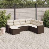 vidaXL 7-dijelni set vrtnih sofa od poliratana s jastucima smeđi | shoptok.hr