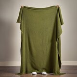Pineapple Elephant Zelena bombažna odeja 150x200 cm Jaipur Chunky Waffle – | Shoptok.si