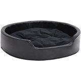  Krevet za pse crni 79 x 70 x 19 cm od pliša i umjetne kože | shoptok.hr