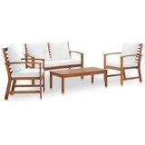 Maison Chic Seti vrtnega pohištva - Vrtna garnitura - Vrtni pohištvo set z blazinami 4-delna trden akacijev les, (21797394) | Shoptok.si