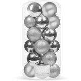  Set Božićnih kuglica 4 cm, srebrne - 20 komada | shoptok.hr