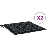  Jastuci za vrtne stolice 2 kom crni karirani 40x40x3 cm tkanina | shoptok.hr
