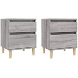  Noćni ormarići 2 kom boja dimljenog smeđi 40x35x50 cm | Eponuda.com