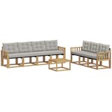 vidaXL Zunanja garnitura za sedenje 8 pcs Bela in svetlo siva, (5000282230) | Shoptok.si