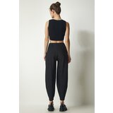 Women's Black Casual Striped Baggy Pants | Shoptok.si