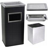 Bodex inox stoječi pravokotni koš in pepelnik črn 30L BX4353 Cene