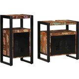 vidaXL Set namještaja za kupaonicu 2 pcs Smeđa masivno obnovljeno drvo | shoptok.hr