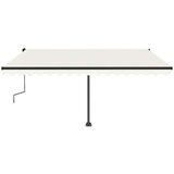  Tenda na ručno uvlačenje s LED svjetlima 450 x 350 cm krem | shoptok.hr