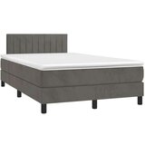 Box spring postelja z vzmetnico temno siva 120x200 cm žamet, (20727072) | Shoptok.si