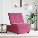 vidaXL Kavč Postelja 3-v-1 Izvlečna Oblika Bordo Žamet | Shoptok.si